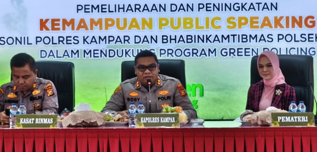 Polres Kampar Genjot Kemampuan Komunikasi Personel! Dukung Program Green Policing, Tingkatkan Public Speaking